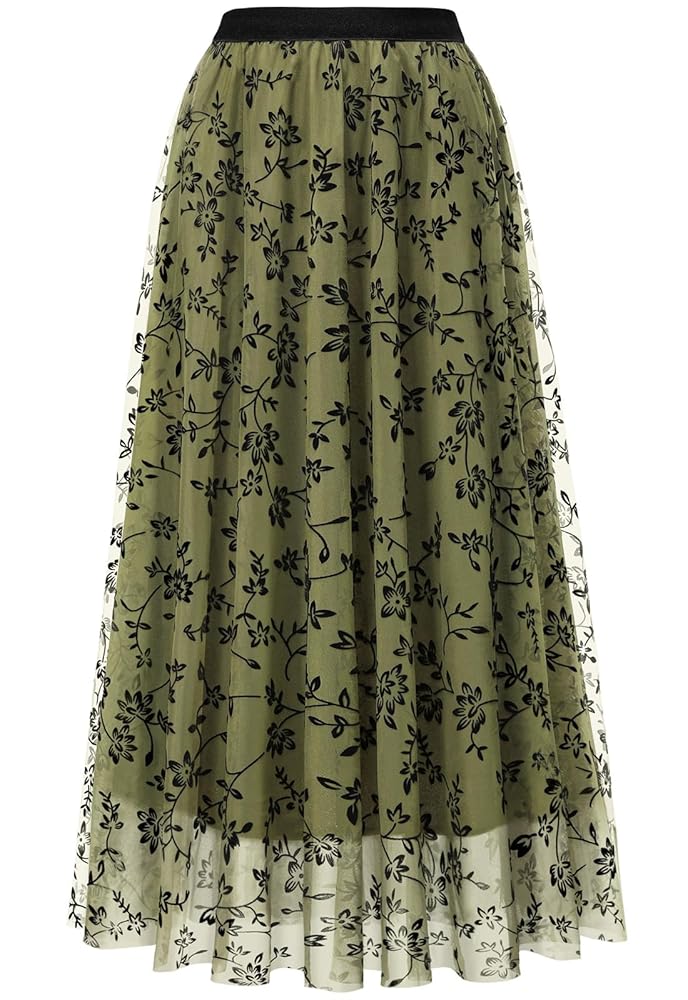 Reaowazo Skirts for Women Midi Long Length Dressy Casual